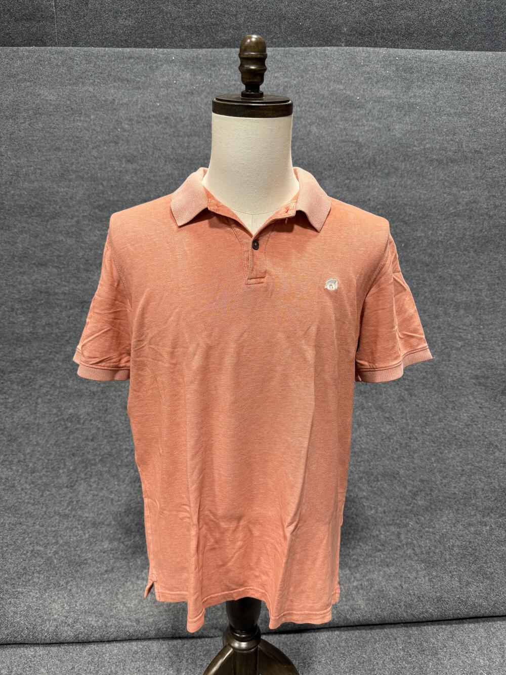 Banana Republic Polo Shirt Mens Large Orange Tagless Cotton Casual Knit Top